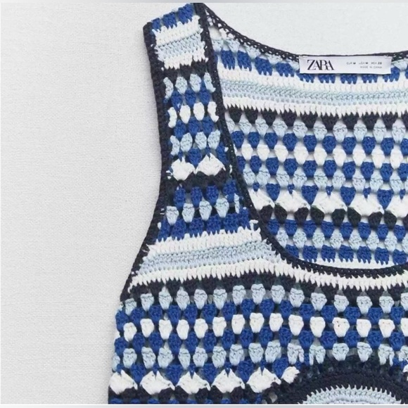 NEW Zara Contrast Crochet Knit Midi Dress – Size S (no tag ) - Picture 4 of 16